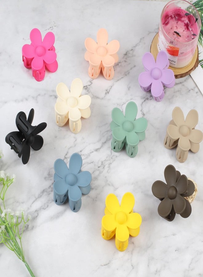 vivinin Flower Claw Clip 10 PCS Claw Clips, Hair Clips for Women Non Slip for Thick Hair Women Girls Gifts, 10 Colors - Image 4